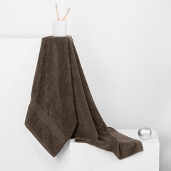 Set 6 prosoape de baie cu bordura simpla, bumbac 100%, 525 g/mp, Marina, 2x70x140 cm, 4x50x100 cm, maro