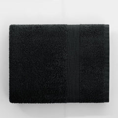 Set 6 prosoape de baie cu bordura simpla, bumbac 100%, 525 g/mp, Marina, 2x70x140 cm, 4x50x100 cm, negru