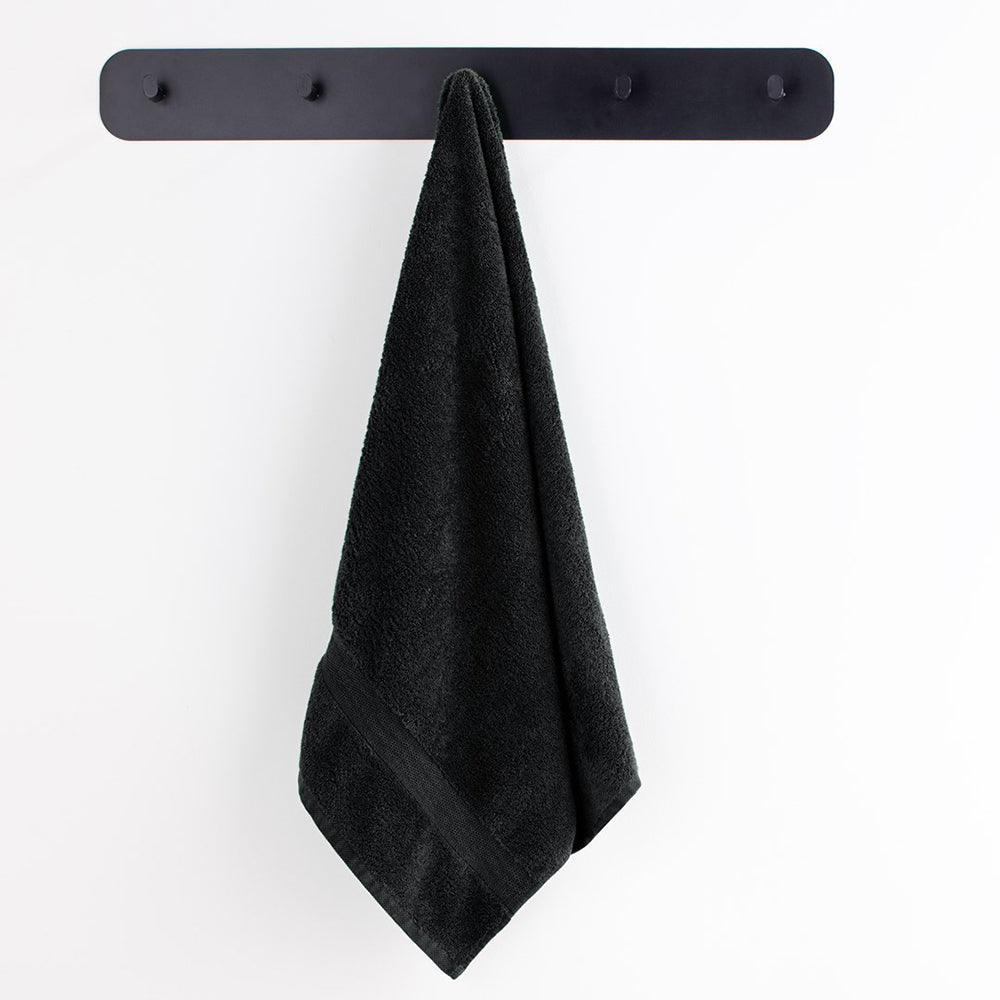Set 6 prosoape de baie cu bordura simpla, bumbac 100%, 525 g/mp, Marina, 2x70x140 cm, 4x50x100 cm, negru