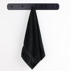 Set 6 prosoape de baie cu bordura simpla, bumbac 100%, 525 g/mp, Marina, 2x70x140 cm, 4x50x100 cm, negru