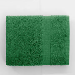 Set 6 prosoape de baie cu bordura simpla, bumbac 100%, 525 g/mp, Marina, 2x70x140 cm, 4x50x100 cm, verde