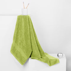 Set 6 prosoape de baie cu bordura simpla, bumbac 100%, 525 g/mp, Marina, 2x70x140 cm, 4x50x100 cm, vernil