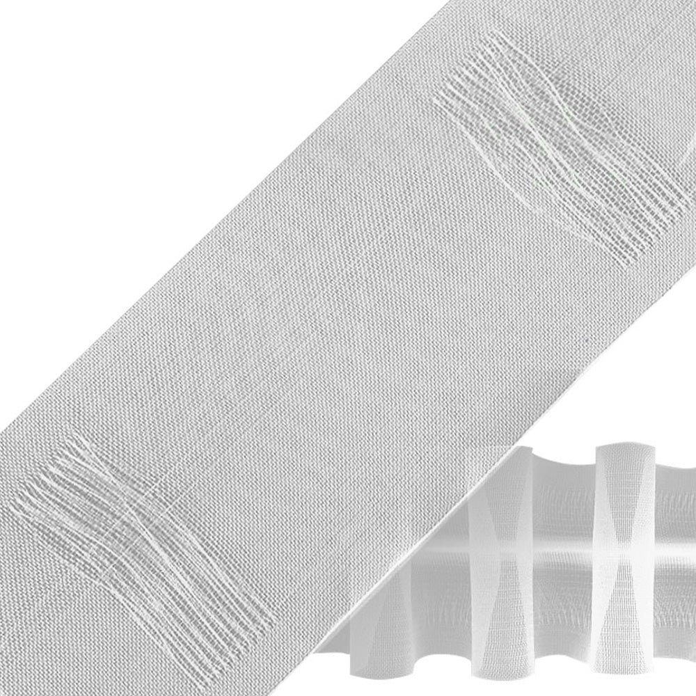 Set draperii tip tesatura in cu rejansa transparenta cu ate pentru galerie, Madison, densitate 700 g/ml, Calandra, 2 buc