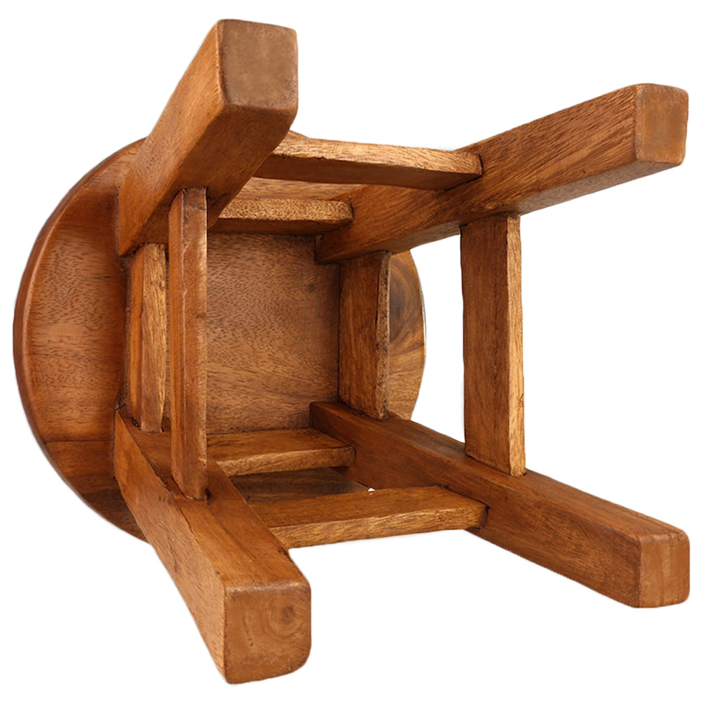 Scaunel din lemn pentru copii, sculptat si pictat manual, Pisicute, 25.5 x 25.5 x 26.5 cm, 2.4kg
