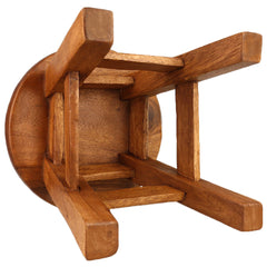 Scaunel din lemn pentru copii, sculptat si pictat manual, Pisicute, 25.5 x 25.5 x 26.5 cm, 2.4kg