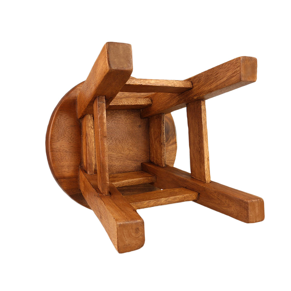 Scaunel din lemn pentru copii, sculptat si pictat manual, Bufnita, 25.5 x 25.5 x 26.5 cm, 2.4kg