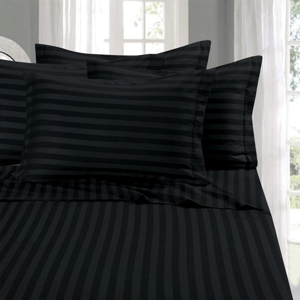 Set 2 huse perna din damasc, densitate 130 g/mp, Negru