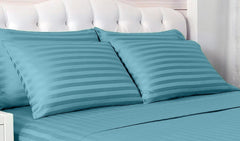 Set 2 huse perna din damasc, densitate 130 g/mp, Turcoaz