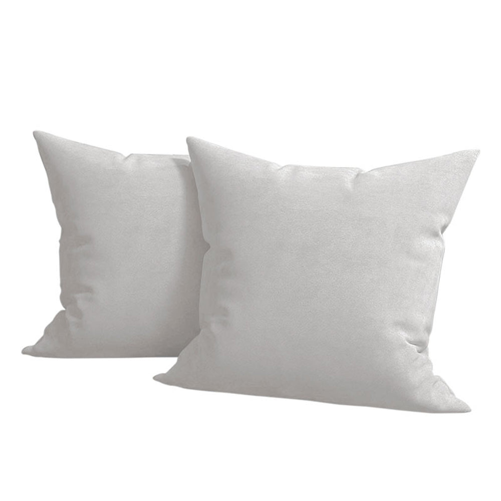 Set 2 huse pernute decorative din catifea cu fermoar, Madison, densitate 700 g/ml, Cloud