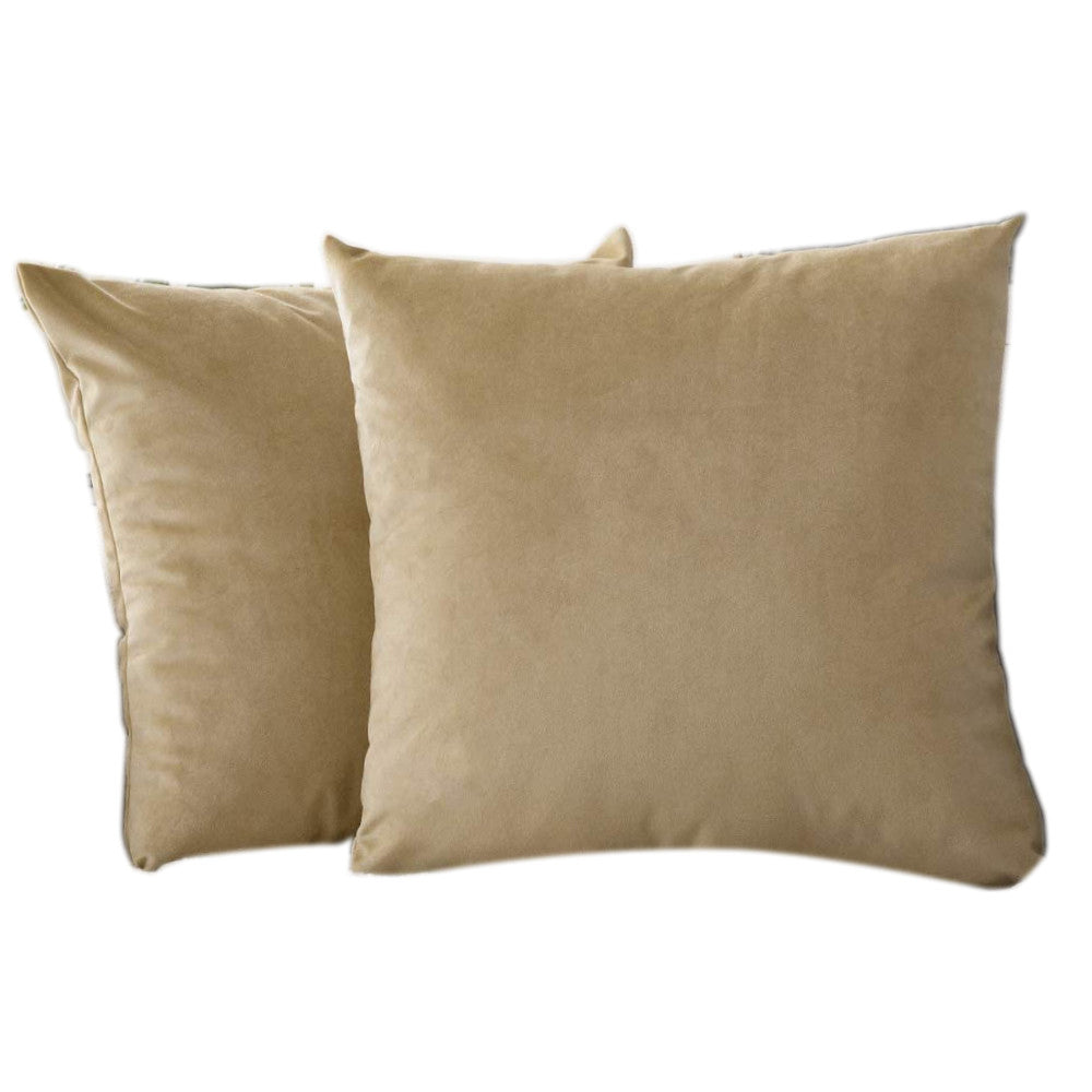 Set 2 huse pernute decorative din catifea cu fermoar, Madison, densitate 700 g/ml, Amber Gold
