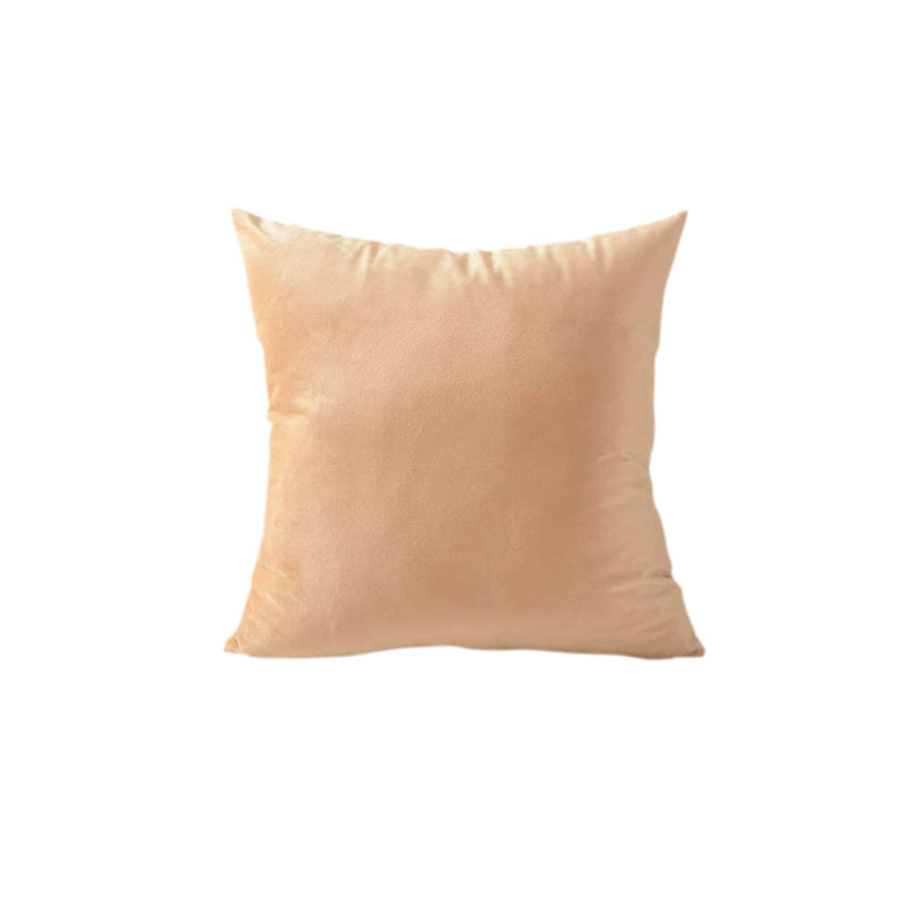 Set 2 huse pernute decorative din catifea cu fermoar, Madison, densitate 700 g/ml, Coconut