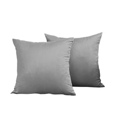 Set 2 huse pernute decorative din catifea cu fermoar, Madison, densitate 700 g/ml, Coin gray