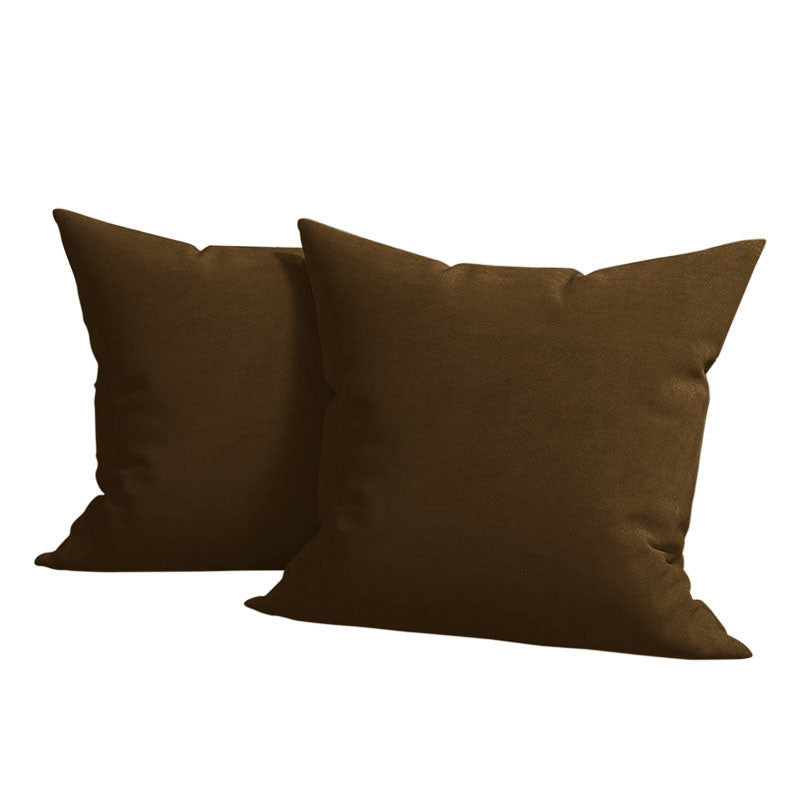 Set 2 huse pernute decorative din catifea cu fermoar, Madison, densitate 700 g/ml, Dark chocolate