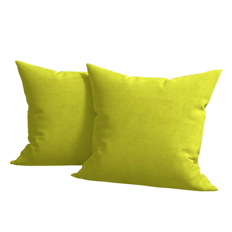 Set 2 huse pernute decorative din catifea cu fermoar, Madison, densitate 700 g/ml, Lime