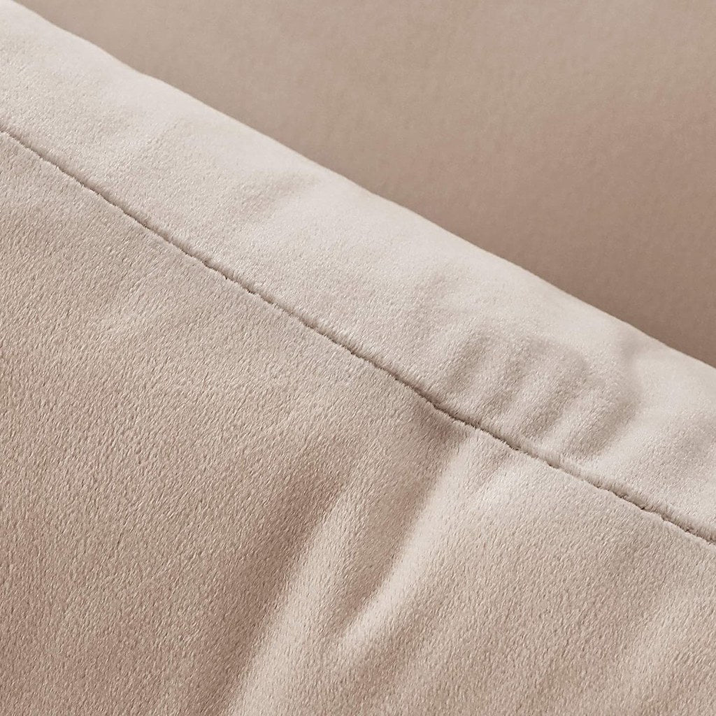 Set 2 huse pernute decorative din catifea cu fermoar, Madison, densitate 700 g/ml, Linen Cream