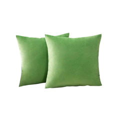 Set 2 huse pernute decorative din catifea cu fermoar, Madison, densitate 700 g/ml, Moss green
