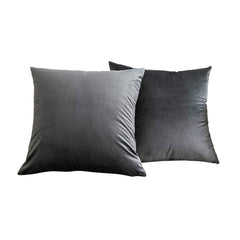 Set 2 huse pernute decorative din catifea cu fermoar, Madison, densitate 700 g/ml, Shadow