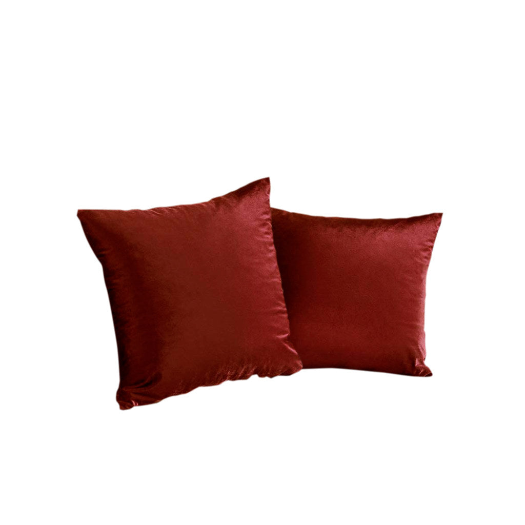 Set 2 huse pernute decorative din catifea cu fermoar, Madison, densitate 700 g/ml, Spice orange