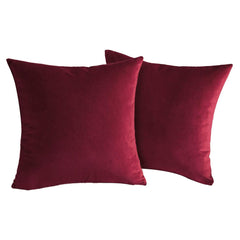 Set 2 huse pernute decorative din catifea cu fermoar, Madison, densitate 700 g/ml, Visiniu