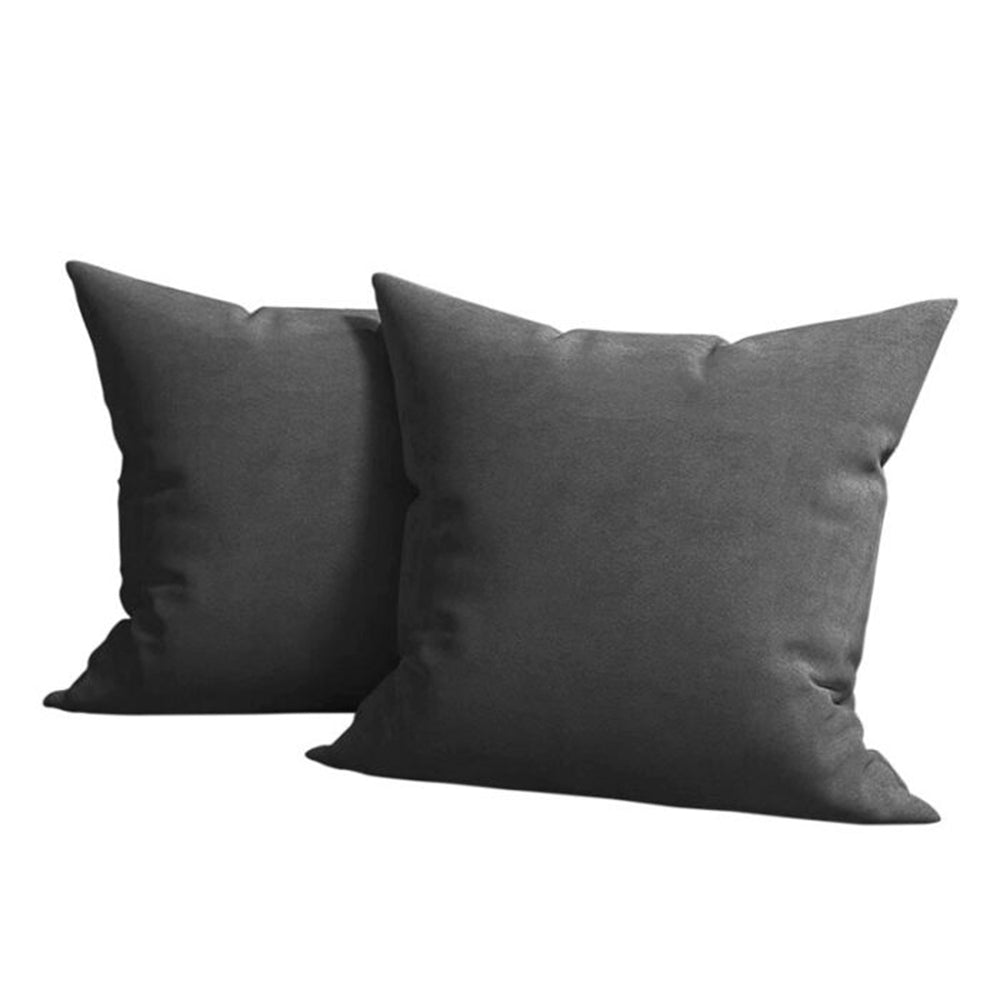 Set 2 huse pernute decorative din catifea cu fermoar, Madison, densitate 700 g/ml, Aegean