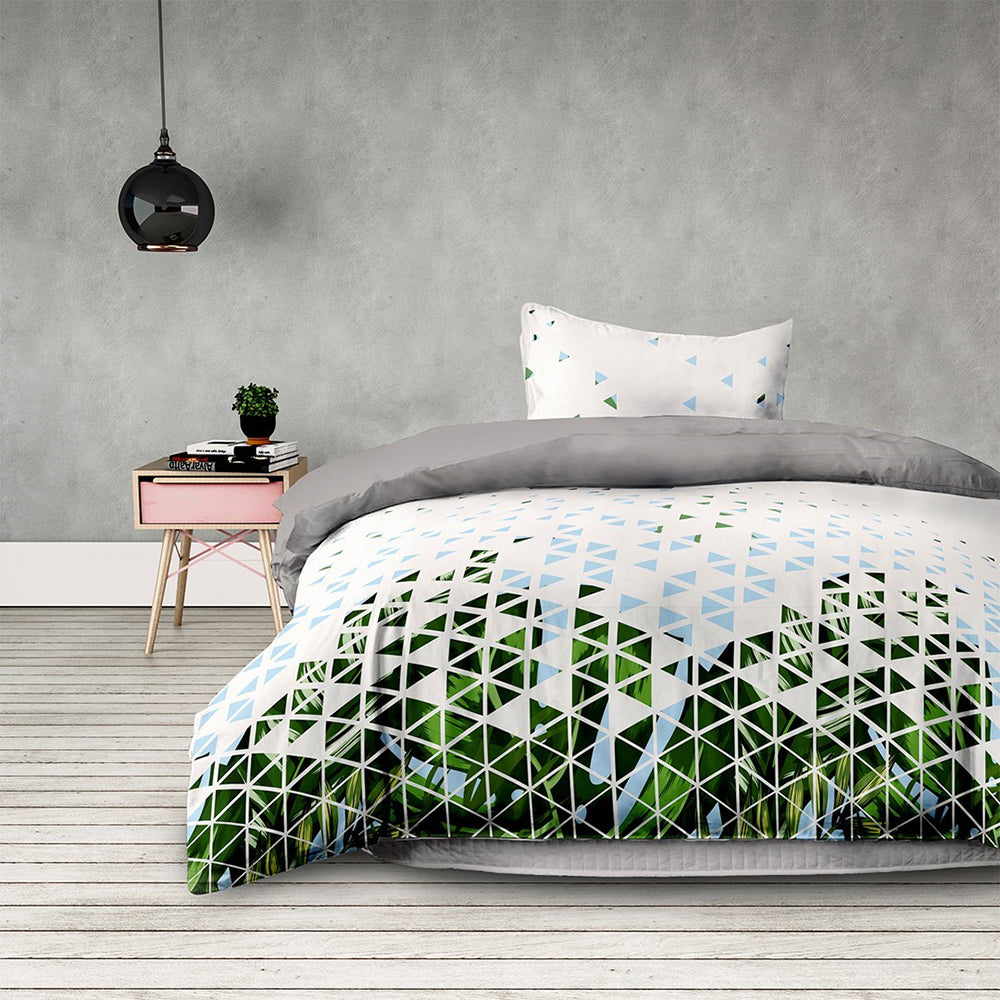 Set 2 huse pilota si 2 huse perna stil modern, Basic, 155x220 cm, 80x80 cm, verde, 4 piese