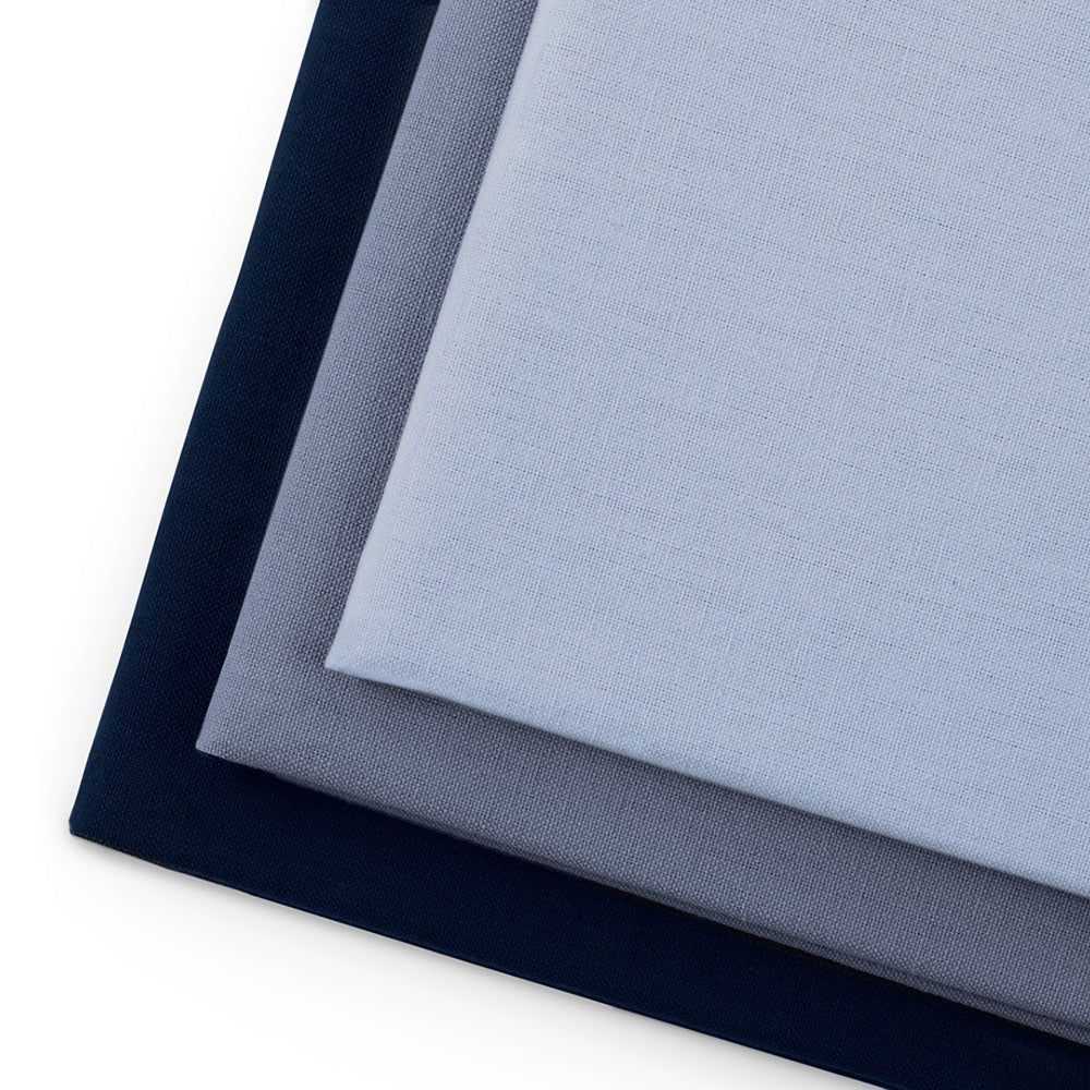 Set 3 prosoape de bucatarie din bumbac, model clasic, Letty, 50 x 70 cm, albastru inchis