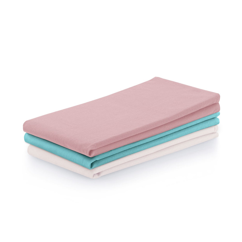 Set 3 prosoape de bucatarie din bumbac, model clasic, Letty, 50 x 70 cm, turcoaz