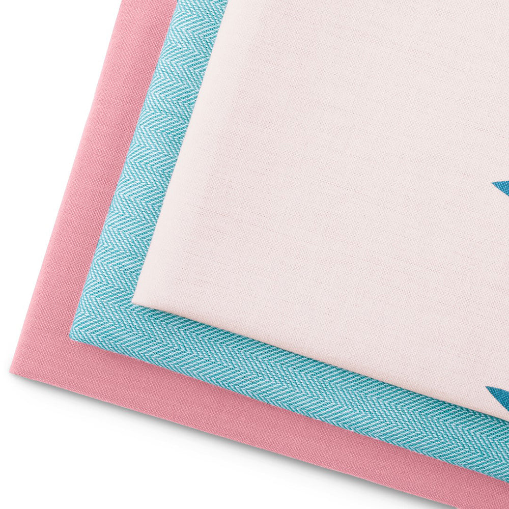 Set 3 prosoape de bucatarie din bumbac, stil modern mixt, Letty, 50 x 70 cm, roz