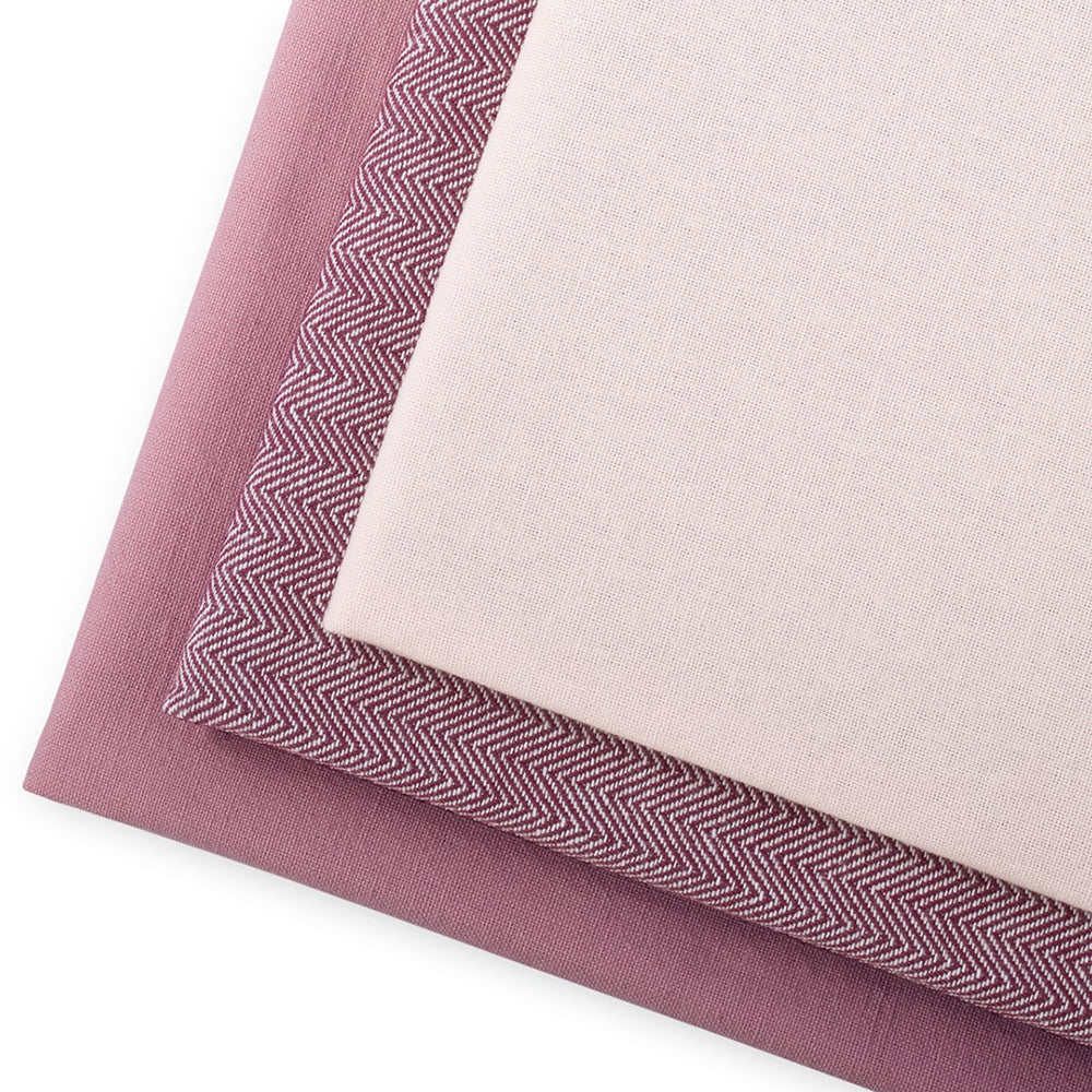 Set 3 prosoape de bucatarie din bumbac, stil modern mixt, Letty, 50 x 70 cm, roz pudra