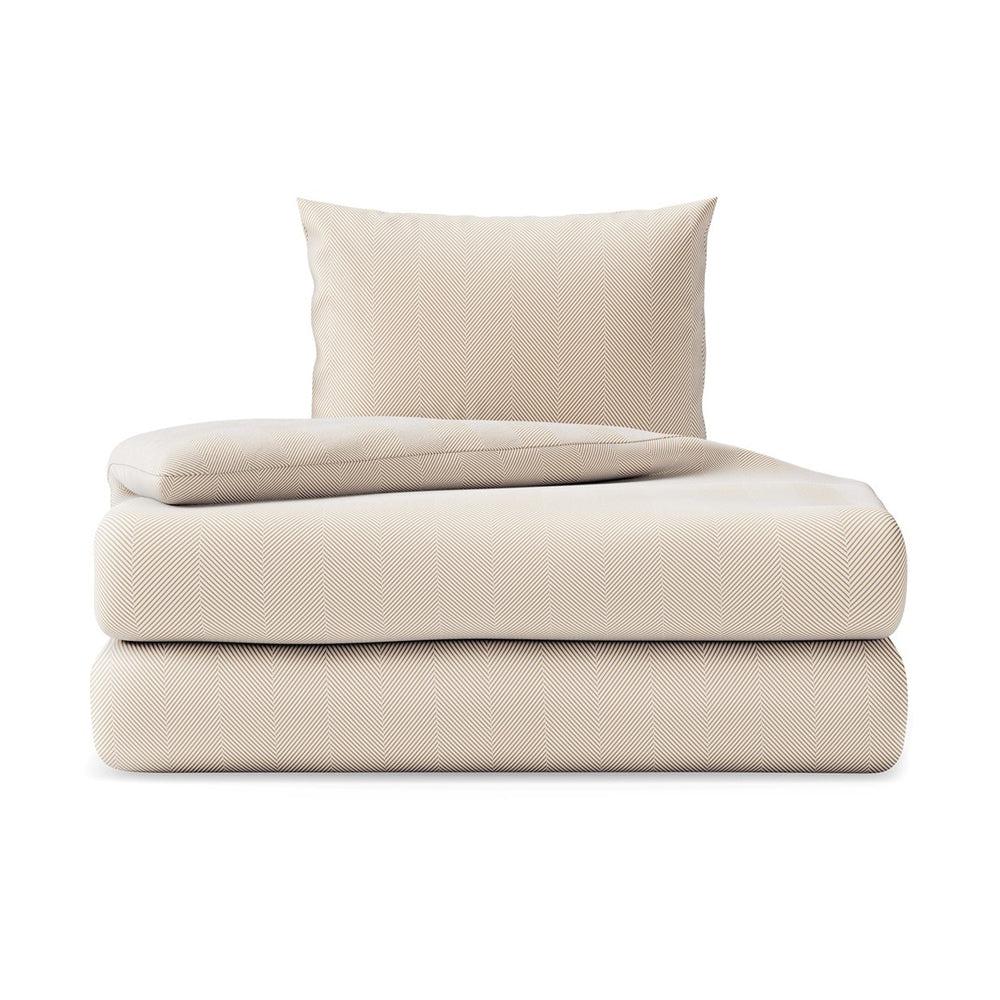 Set husa pilota si husa perna din bumbac ranforce, stil minimalist, Bonaire, 155x220 cm, 80x80 cm, galben, 2 piese