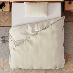 Set husa pilota si husa perna din bumbac ranforce, stil minimalist, Bonaire, 155x220 cm, 80x80 cm, galben, 2 piese