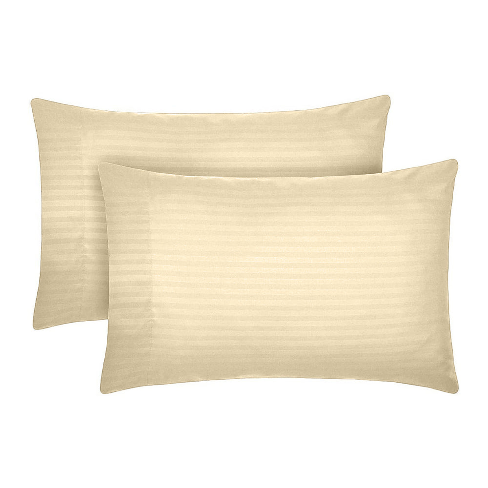 Set 2 huse perna din damasc, densitate 130 g/mp, Ivoire