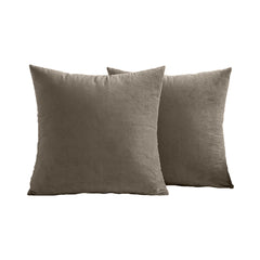 Set 2 huse pernute decorative din catifea cu fermoar, Madison, densitate 700 g/ml, Bej