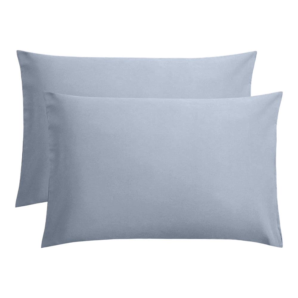 Set 2 huse perna din bumbac ranforce 100%, densitate 120 g/mp, gri deschis