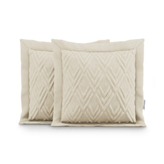Set 2 huse perne decorative usor matlasate din microfibra, Ophelia, 70 g/m2, Bej