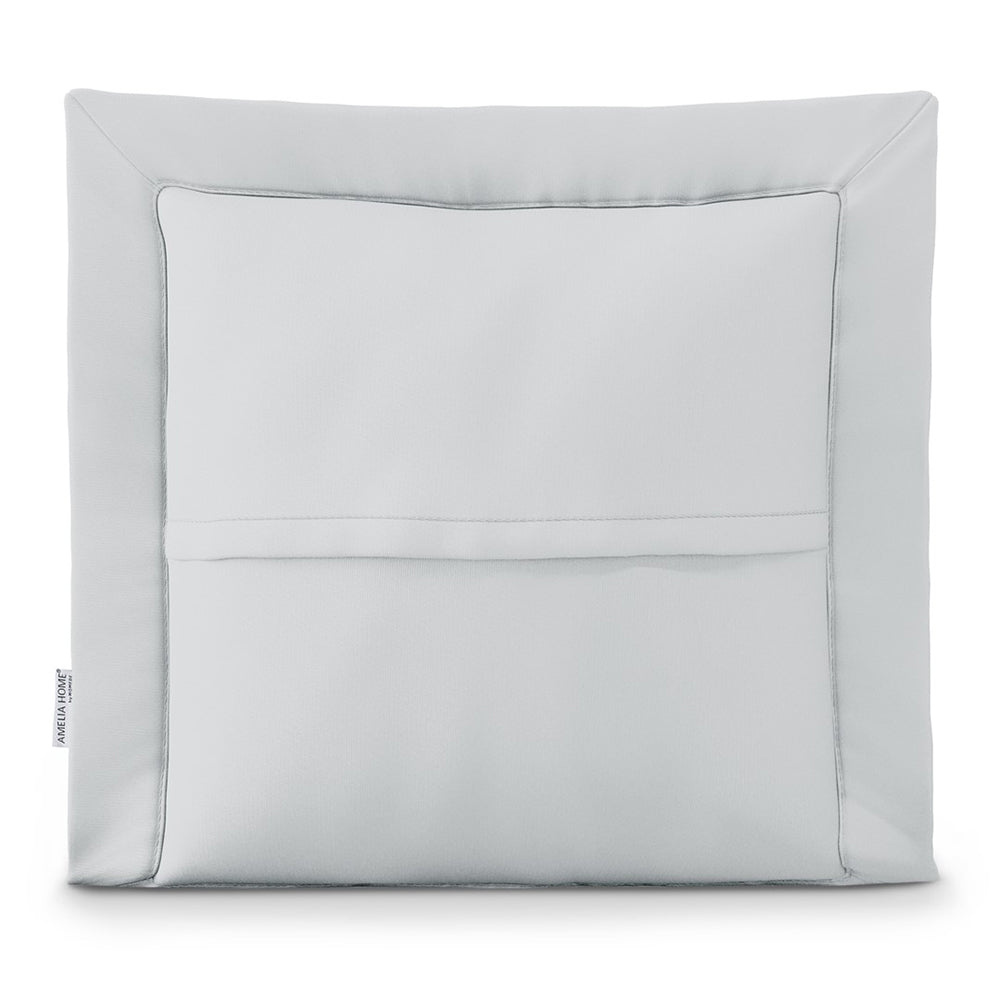 Set 2 huse perne decorative usor matlasate din microfibra, Ophelia, 70 g/m2, Gri deschis