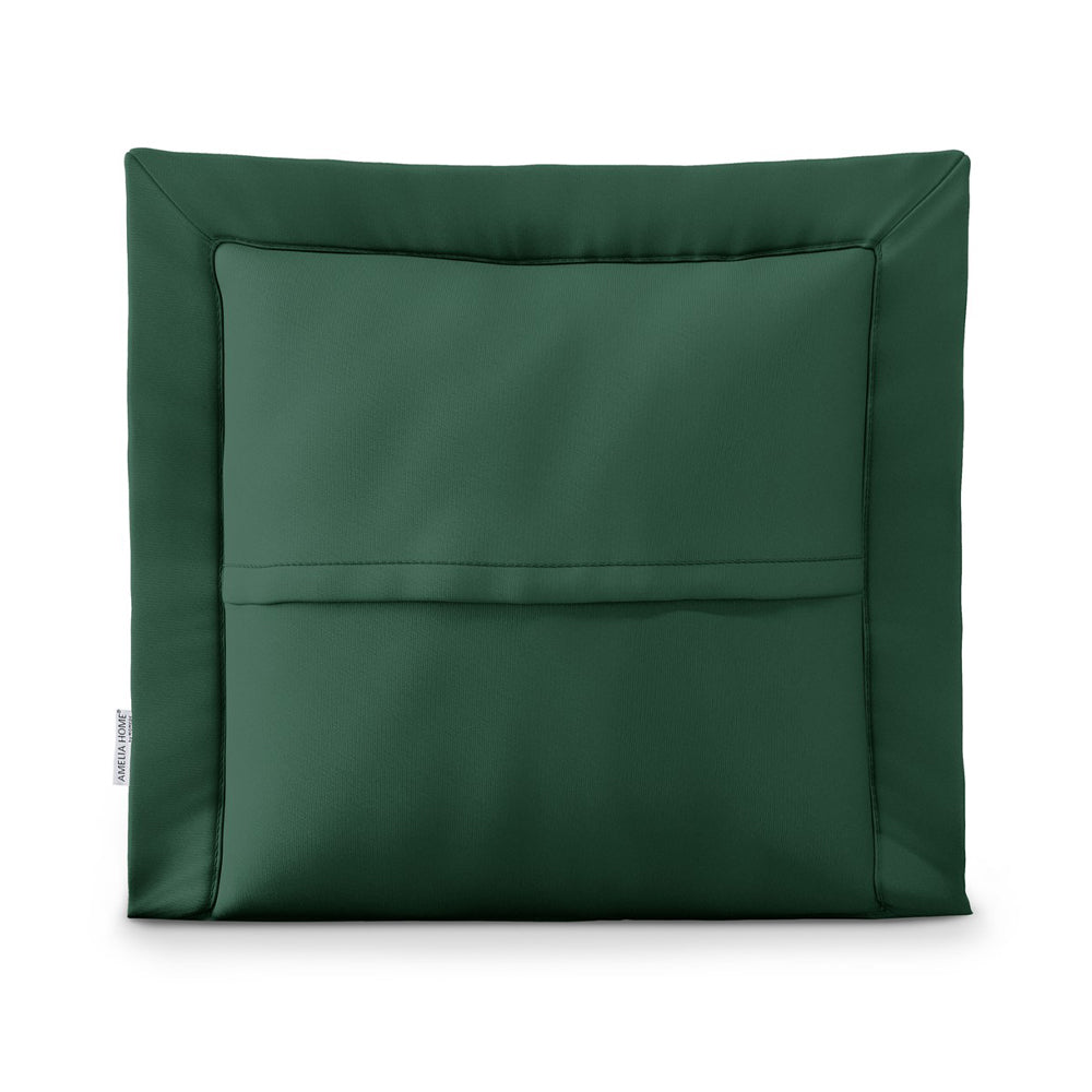 Set 2 huse perne decorative usor matlasate din microfibra, Ophelia, 70 g/m2, Verde