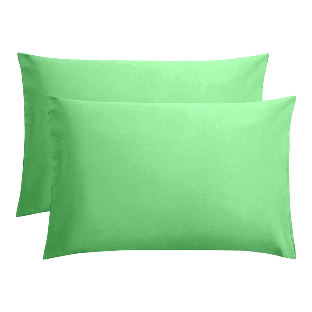 Set 2 huse perna din bumbac ranforce 100%, densitate 120 g/mp, verde deschis