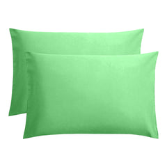 Set 2 huse perna din bumbac ranforce 100%, densitate 120 g/mp, verde deschis