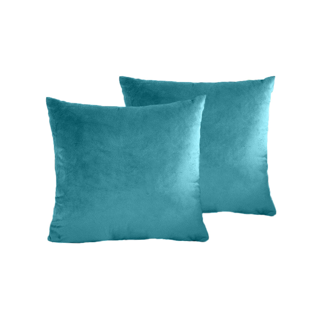 Set 2 huse pernute decorative din catifea cu fermoar, Madison, densitate 700 g/ml, Arctic