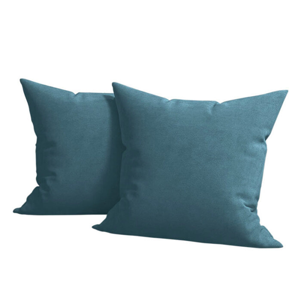 Set 2 huse pernute decorative din catifea cu fermoar, Madison, densitate 700 g/ml, Sky