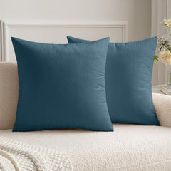 Set 2 huse pernute decorative din catifea cu fermoar, Madison, densitate 700 g/ml, Sky