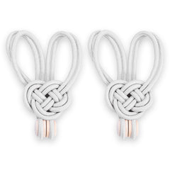 Set accesorii de prindere cu magnet pentru draperii si perdele, stil glamour, Edmonton, 60 cm, Alb, 2 buc