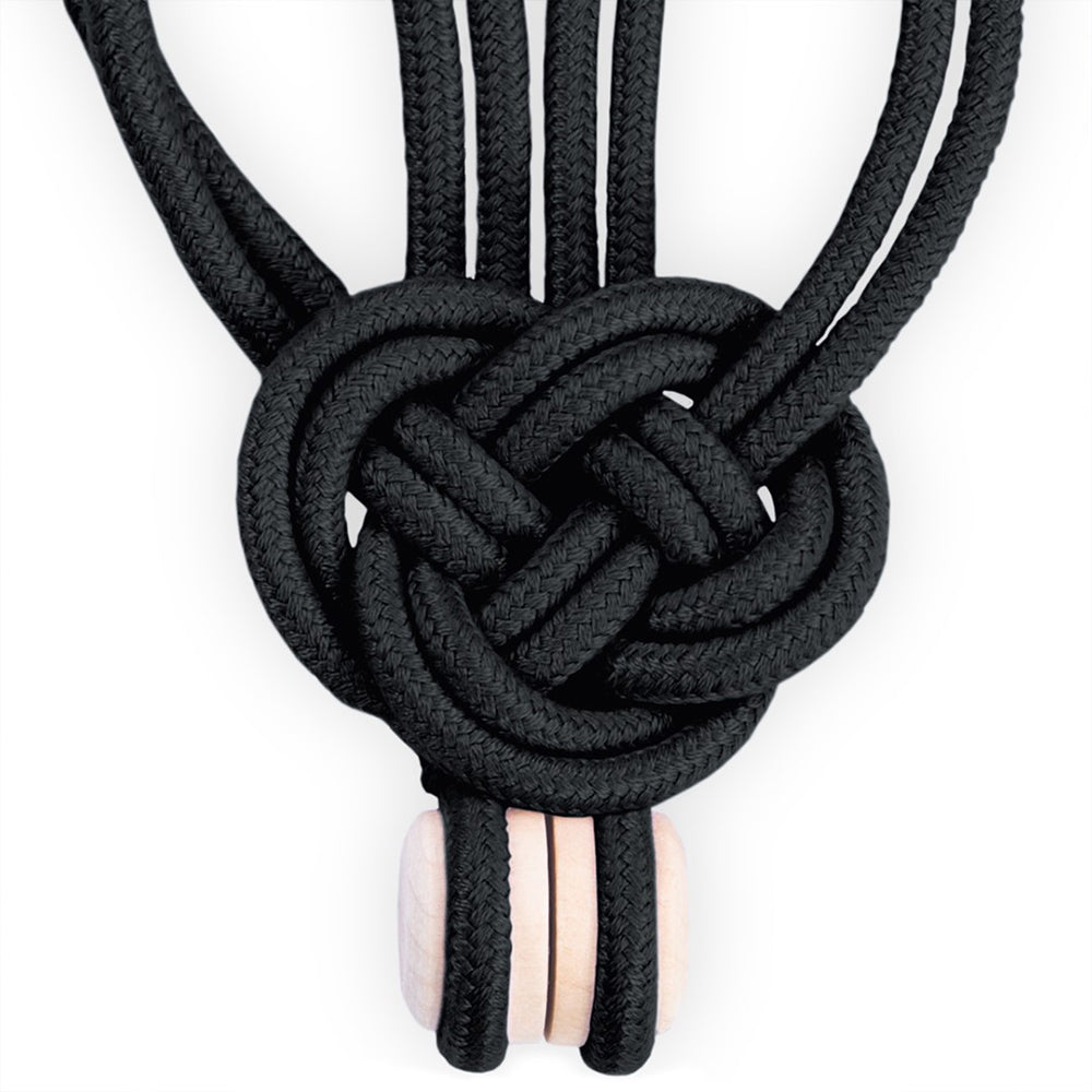 Set accesorii de prindere cu magnet pentru draperii si perdele, stil glamour, Edmonton, 60 cm, Negru, 2 buc