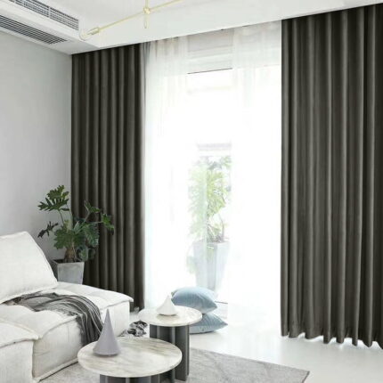 Draperie din catifea blackout cu rejansa transparenta cu ate pentru galerie, Madison, densitate 700 g/ml, Merlin, 1 buc