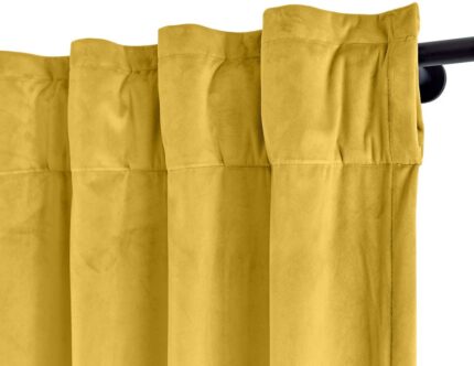 Draperie din catifea cu rejansa transparenta cu ate pentru galerie, Madison, densitate 700 g/ml, Lemon, 1 buc