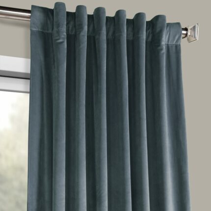 Draperie din catifea cu rejansa transparenta cu ate pentru galerie, Madison, densitate 700 g/ml, Stone, 1 buc