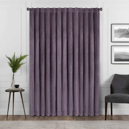 Draperie din catifea cu rejansa transparenta cu ate pentru galerie, Madison, densitate 700 g/ml, Mauve, 1 buc