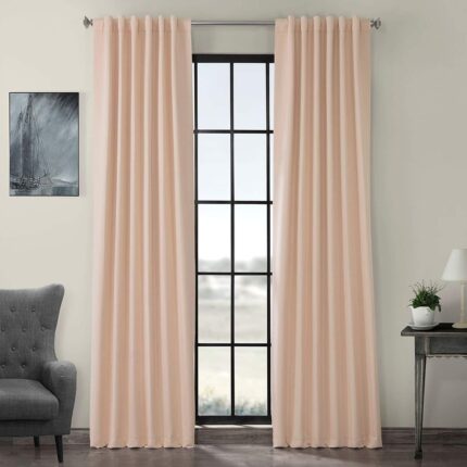 Draperie din catifea cu rejansa transparenta cu ate pentru galerie, Madison, densitate 700 g/ml, Misty rose, 1 buc