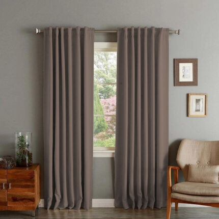 Draperie din catifea cu rejansa transparenta cu ate pentru galerie, Madison, densitate 700 g/ml, Harbor gray, 1 buc